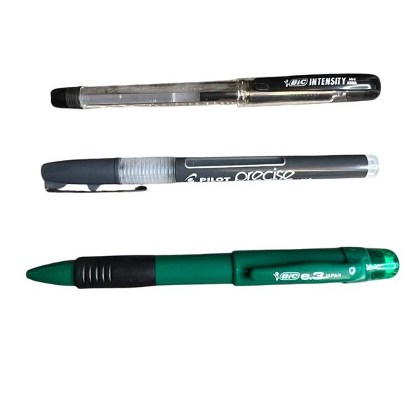 Lot of 3 Pens Bic e3 Stylus Pen Pencil Japan, Pilot Precise, Bic Intensity Med - Picture 1 of 5